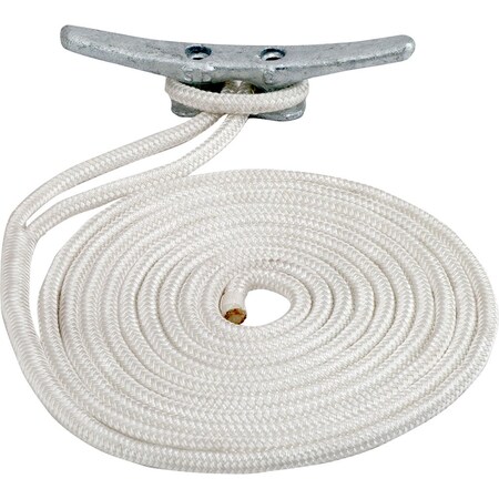Sea-Dog Double Braided Nylon Dock Line - 1/2in x 30, - White 302112030WH-1